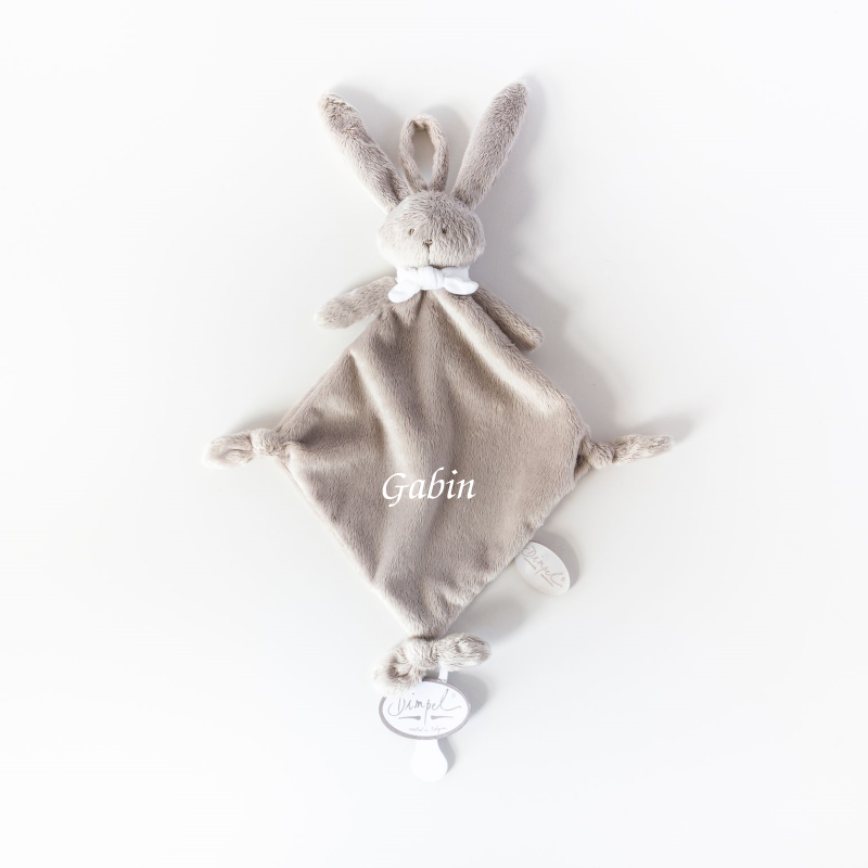  - ella lapin - attache-sucette beige 25 cm 